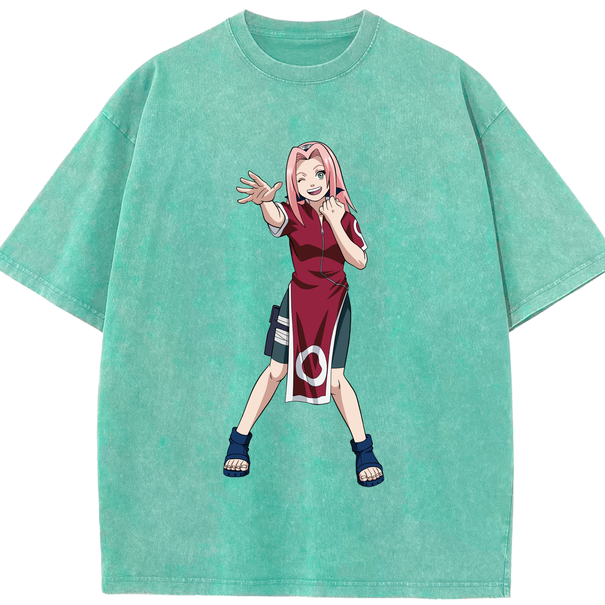 （画像用） NARUTO -ナルト- 春野サクラ Haruno Sakura 綿100% ヴィンテージ風 半袖Tシャツ（フロントプリント）
